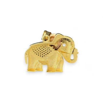 14KT Tri-Color Gold Elephant Pendant with CZ Accents