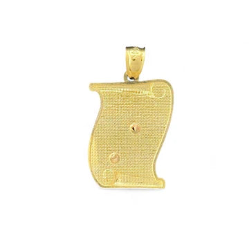 14KT Tricolor Gold Baptism Pendant with Praying Hands