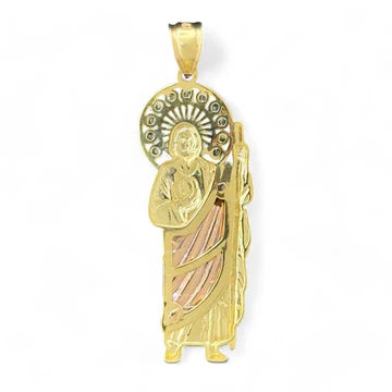 14KT Two-Tone Gold Saint Jude Pendant.