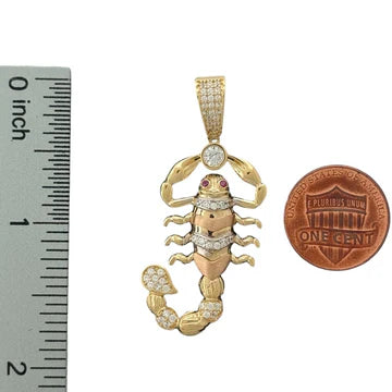 14KT Two-Tone Gold Scorpion Pendant with Ruby Eyes