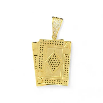 14KT Yellow Gold Ace and King Playing Cards Pendant