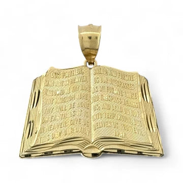 14KT Yellow Gold Our Father Prayer Book Pendant