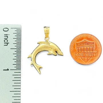 14KT Yellow Gold Shark Pendant