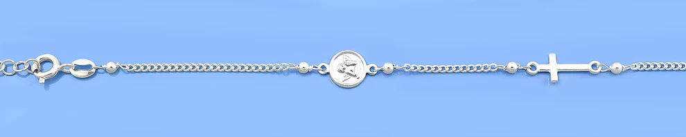 Silver Bracelet - Cupid & Cross BP538407