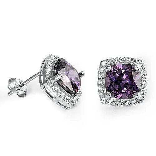 Silver Amethyst  Earrings  EC410977-AM