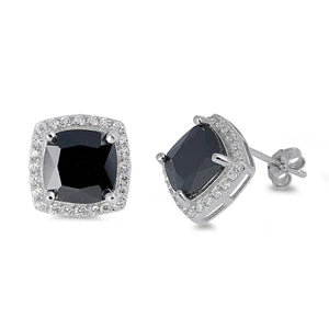 Silver Black   Earrings  EC410977-BK