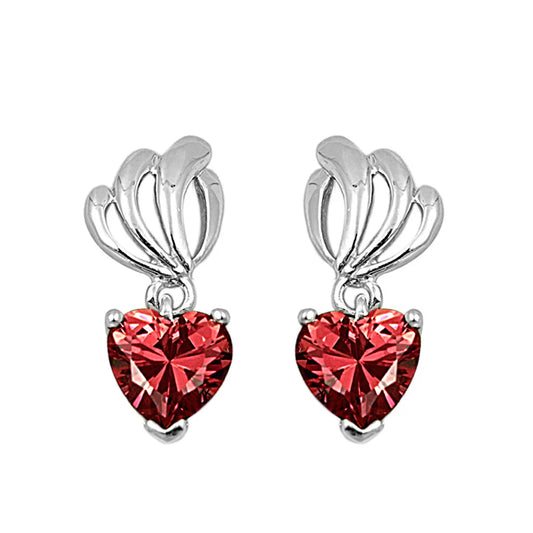 Silver  Earring Garnet CZ EC411013-GN