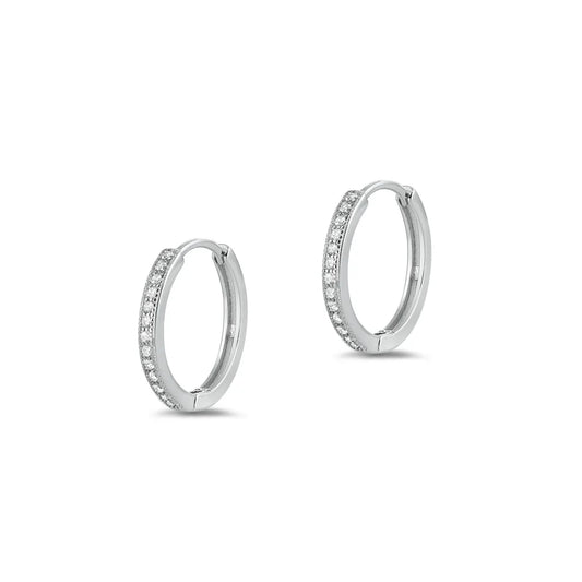 Silver CZ Huggie Hoops 10mm EC411432