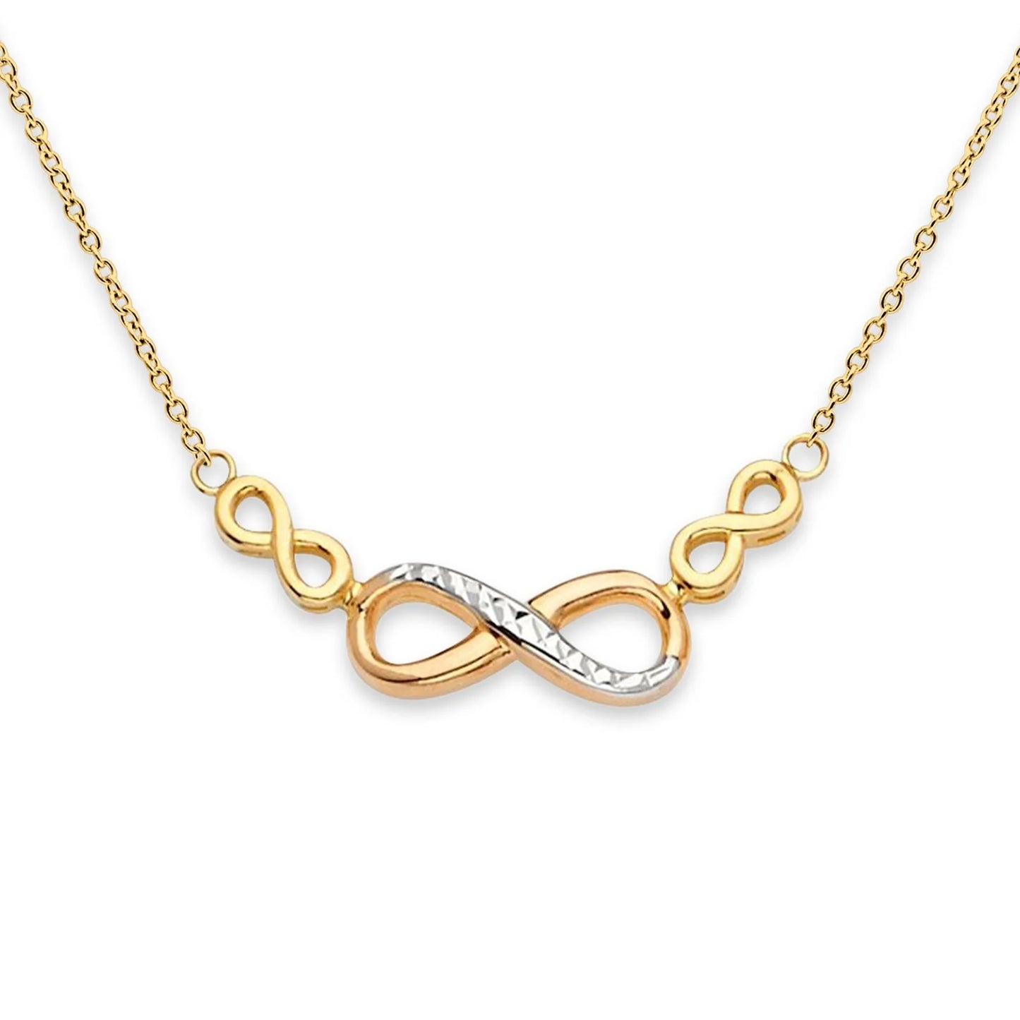 14K Yellow Gold Inifinity Light Chain Necklace 18 Inches  14KGOLD-NK-0305-YG