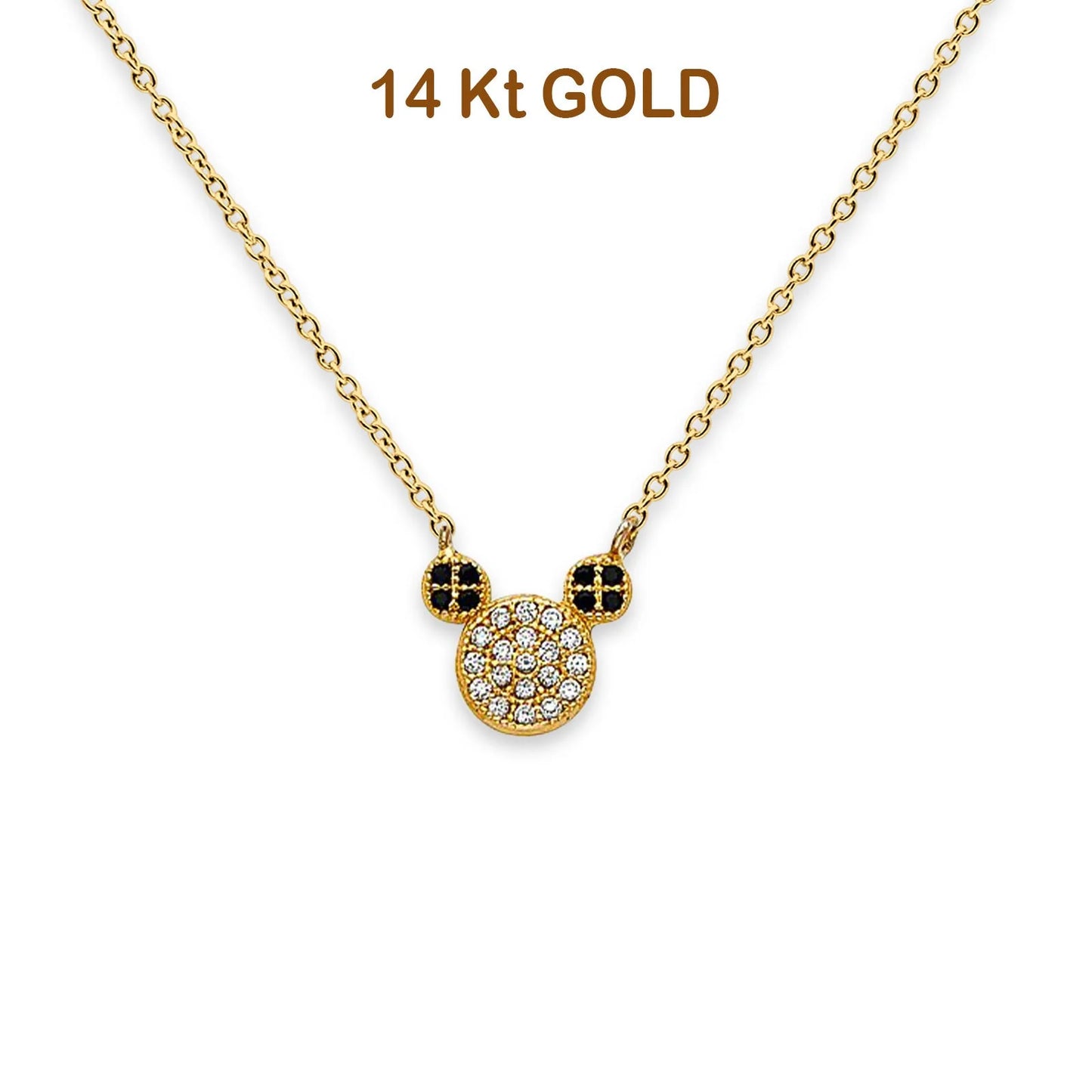 14K Yellow Gold CZ Necklace 18  14KGOLD-NK-0109-YG