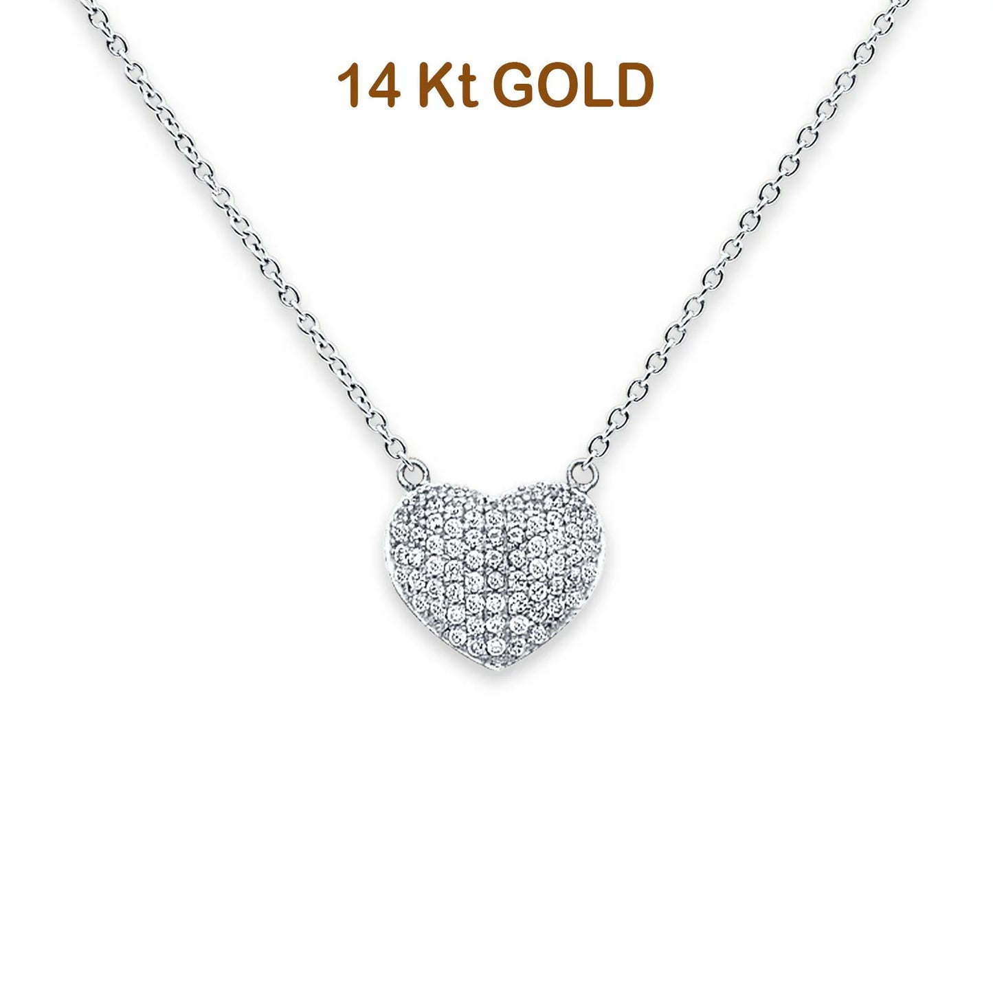 14K White Gold Micro Pave CZ Necklace 18  14KGOLD-NK-0118-WG