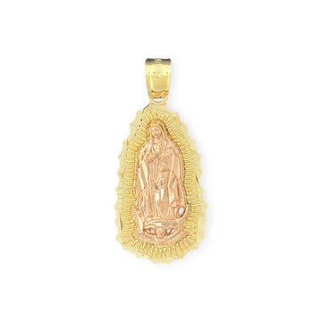 14KT Two-Tone Gold Virgin Mary Pendant