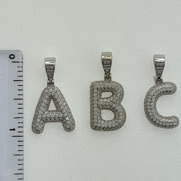 Sterling Silver CZ Initials Pendant