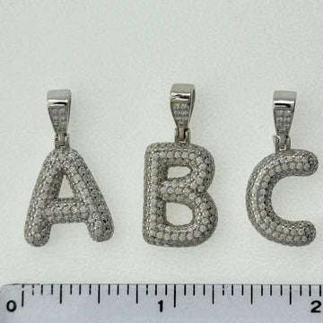 Sterling Silver CZ Initials Pendant