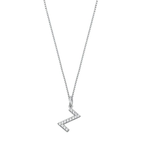 Silver CZ Initial Necklace - Z NC711006-Z