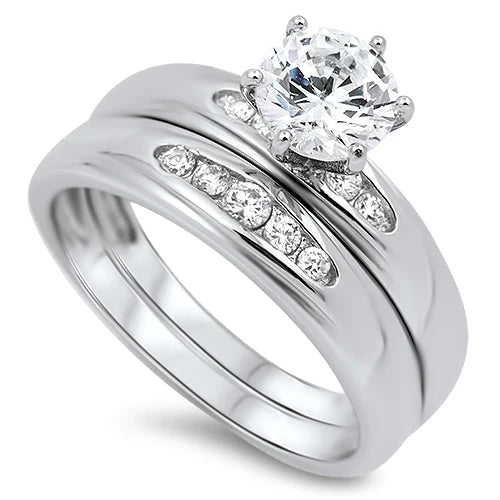 Modern Silver CZ Ring  RC104388