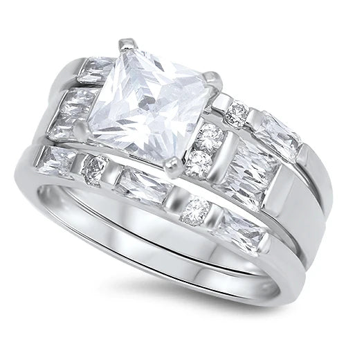 Radiant Sterling Silver CZ Ring RC104479