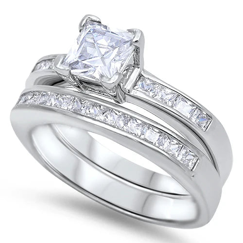 Silver Wedding Ring Sets RC105090