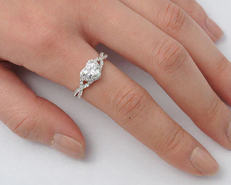 Silver CZ Ring - Heart RC105138-CR