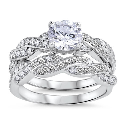 Elegant Sterling Silver CZ Ring RC106047