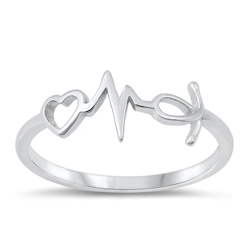 Silver Ring - Heart & EKG RP144784