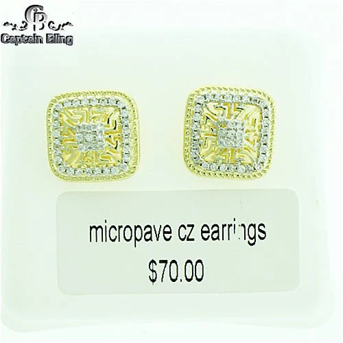 MPCZER65 square cubic zirconia stud earrings